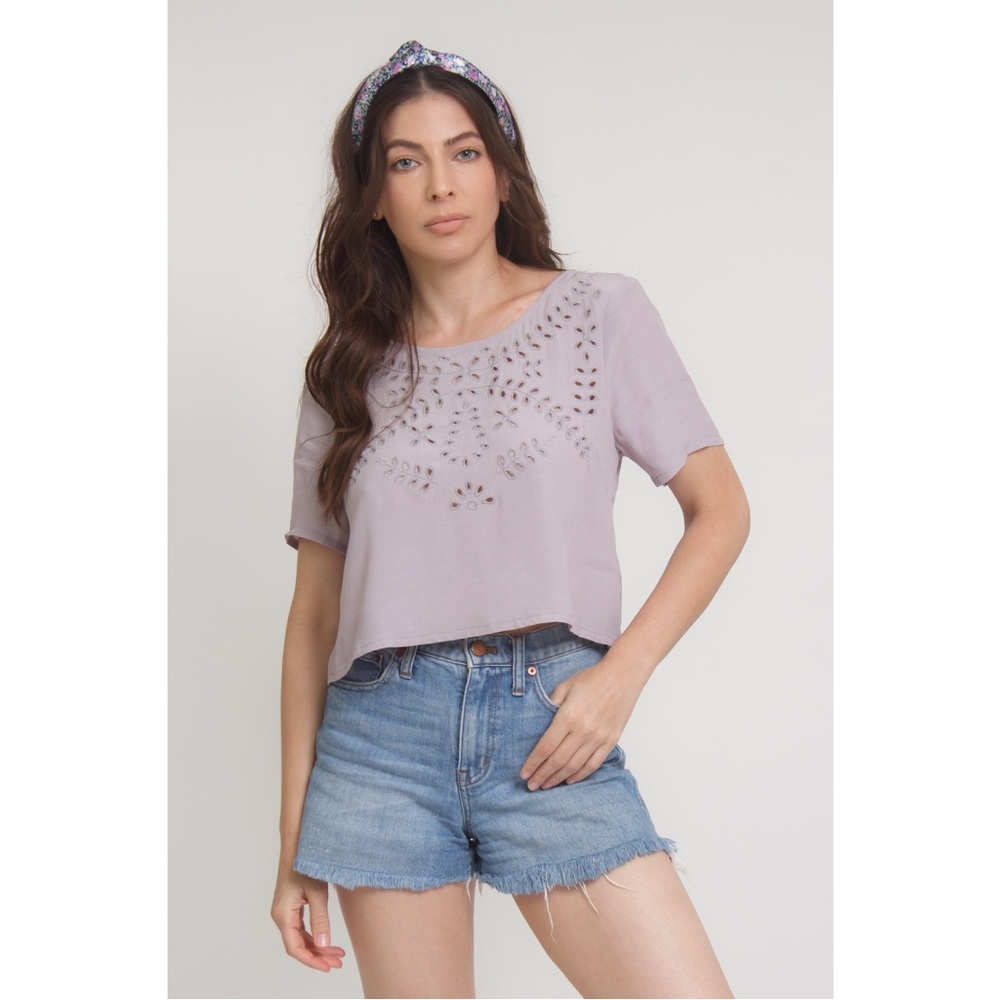 The Hanger eyelet cropped blouse